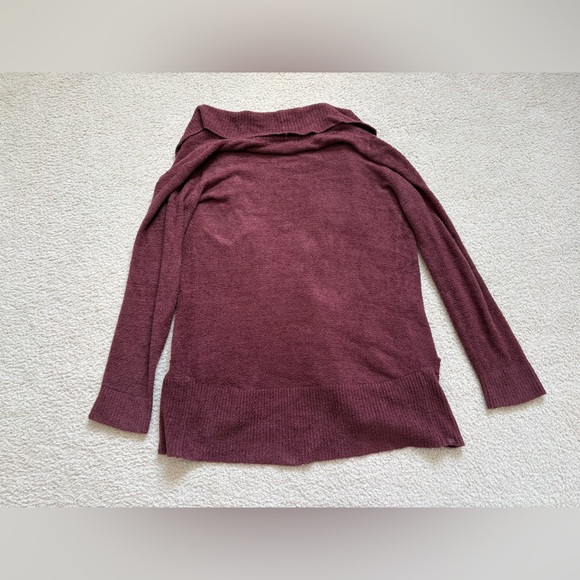 Barefoot Dreams CozyChic Lite maroon red soft relaxed loungewear cardigan, sz M - Picture 7 of 7